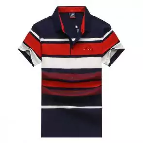 shark hommes t-shirt polo shirt summer lapel stripe shark short sl eeve red